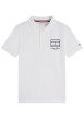 Thumbnail Polo en coton blanc à coupe droite pourvu d'un col à revers boutonné