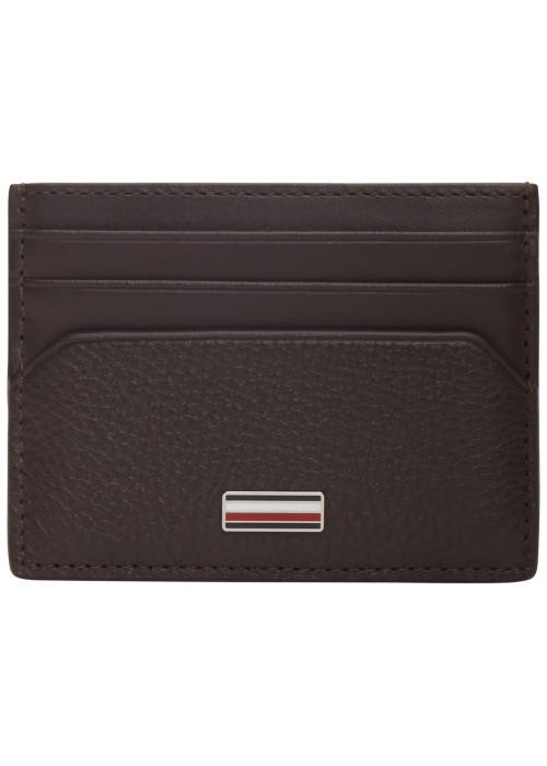 Porte-cartes en cuir marron pourvu de multiples rangements pour cartes
