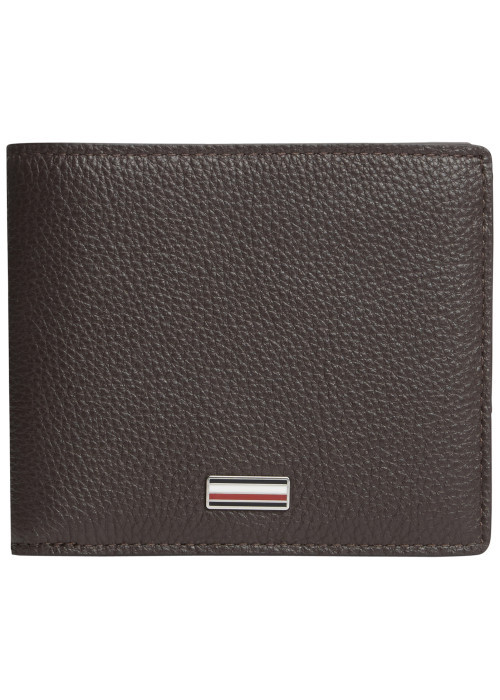 Portefeuille en cuir marron à clapet pourvu de...