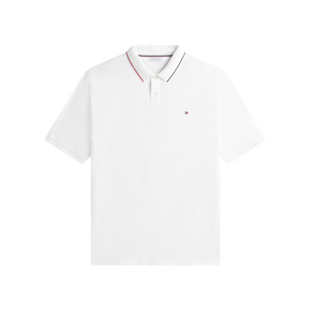 Polo en coton blanc à coupe droite pourvu d'un...