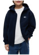 Thumbnail Sweat zippé en coton marine à coupe droite pourvu d'un col à capuche - Image 2
