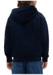 Thumbnail Sweat zippé en coton marine à coupe droite pourvu d'un col à capuche - Image 3