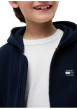 Thumbnail Sweat zippé en coton marine à coupe droite pourvu d'un col à capuche - Image 4