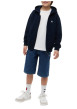 Thumbnail Sweat zippé en coton marine à coupe droite pourvu d'un col à capuche - Image 5