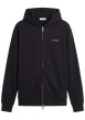Thumbnail Sweat zippé en coton noir uni avec une coupe droite et une capuche