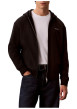 Thumbnail Sweat zippé en coton noir uni avec une coupe droite et une capuche - Image 2