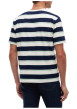 Thumbnail T-shirt en coton blanc et marine à rayures pourvu d'une coupe droite - Image 3