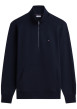Thumbnail Sweat en coton marine à coupe droite pourvu d'un col camionneur