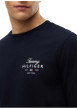 Thumbnail T-shirt en coton marine à coupe ajustée pourvu d'un col rond - Image 4