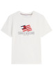 Thumbnail T-shirt en coton écru à coupe droite pourvu d'un col rond et de manches courtes