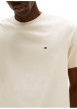 Thumbnail T-shirt en coton beige à coupe droite pourvu d'un col rond et de manches courtes - Image 4