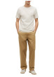 Thumbnail T-shirt en coton beige à coupe droite pourvu d'un col rond et de manches courtes - Image 5