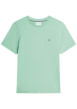 Thumbnail T-shirt en coton vert à coupe droite pourvu d'un col rond et de manches courtes