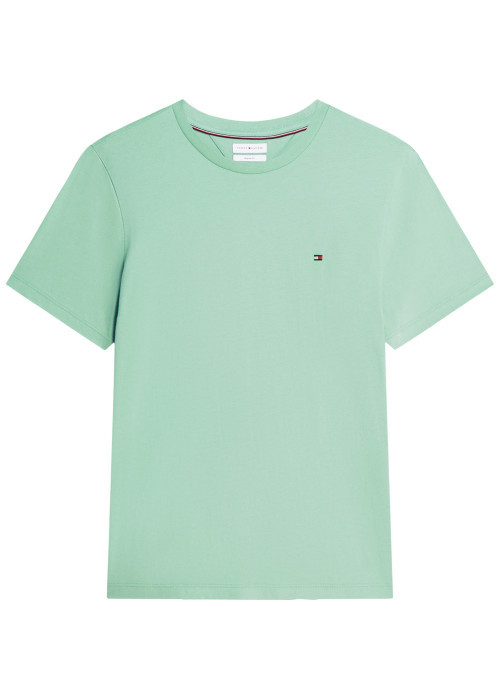 T-shirt en coton vert à coupe droite pourvu...