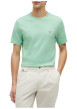 Thumbnail T-shirt en coton vert à coupe droite pourvu d'un col rond et de manches courtes - Image 2