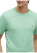 Thumbnail T-shirt en coton vert à coupe droite pourvu d'un col rond et de manches courtes - Image 4
