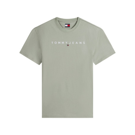 T-shirt en coton olive à coupe droite pourvu de...