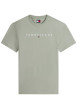 Thumbnail T-shirt en coton olive à coupe droite pourvu de manches courtes