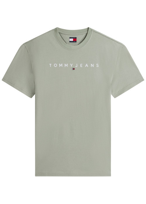 T-shirt en coton olive à coupe droite pourvu de...