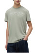Thumbnail T-shirt en coton olive à coupe droite pourvu de manches courtes - Image 2