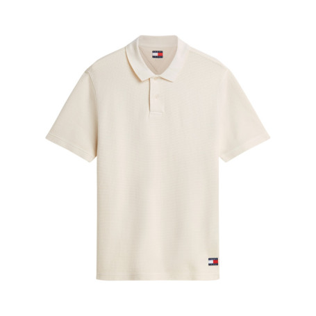 Polo en coton écru à coupe droite pourvu d'un...