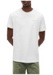Thumbnail T-shirt en coton blanc à coupe droite pourvu d'un col rond côtelé - Image 2