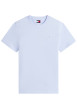 Thumbnail T-shirt en coton ciel à coupe droite pourvu d'un col rond côtelé