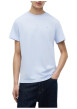 Thumbnail T-shirt en coton ciel à coupe droite pourvu d'un col rond côtelé - Image 2