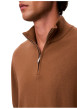 Thumbnail Pull en laine camel uni avec une coupe droite et un col camionneur - Image 5