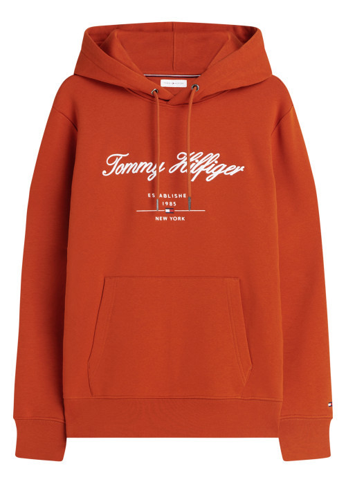 Sweat orange à coupe droite pourvu d'un col à...