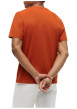 Thumbnail T-shirt en coton orange à coupe droite pourvu d'un col rond côtelé - Image 3