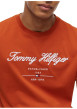 Thumbnail T-shirt en coton orange à coupe droite pourvu d'un col rond côtelé - Image 4