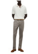 Thumbnail Pantalon chino Denton en coton beige à coupe droite pourvu de passants - Image 5