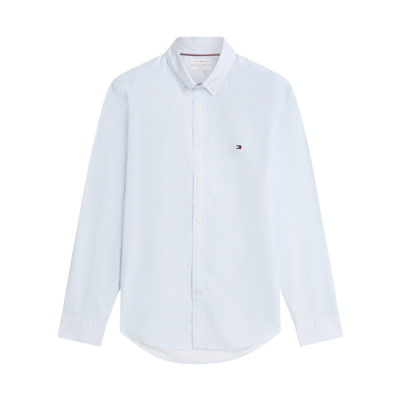Tommy Hilfiger - Chemise En Coton Ciel à Coupe Droite Pourvue D'un Col à Revers - Bleu Clair