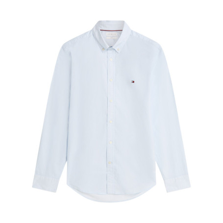 Chemise en coton ciel à coupe droite pourvue...