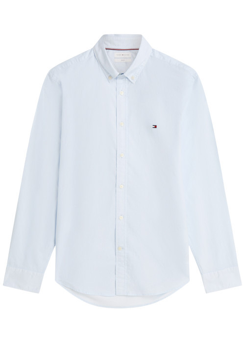 Chemise en coton ciel à coupe droite pourvue...