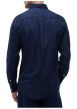 Thumbnail Chemise en coton marine à micro-motifs pourvue d'une coupe droite - Image 3