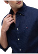 Thumbnail Chemise en coton marine à micro-motifs pourvue d'une coupe droite - Image 4