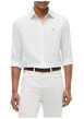 Thumbnail Chemise en coton blanche à micro-motifs pourvue d'une coupe droite - Image 2