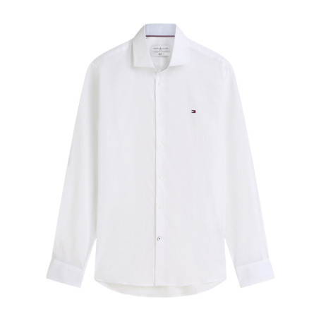 Chemise en coton blanche à coupe droite pourvue...