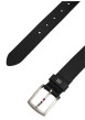 Thumbnail Ceinture en cuir de vache noire pourvue d'une boucle en métal brossé - Image 2