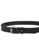 Thumbnail Ceinture en cuir de vache noire pourvue d'une boucle en métal brossé - Image 3