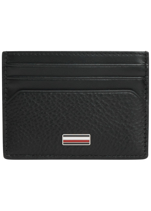 Porte-cartes en cuir noir pourvu de multiples...