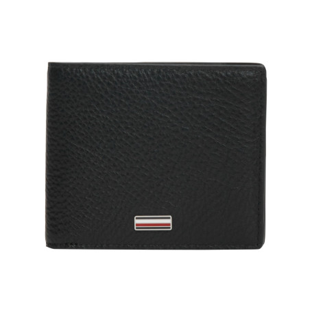 Portefeuille en cuir noir à clapet pourvu de...