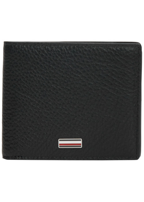 Portefeuille en cuir noir à clapet pourvu de...
