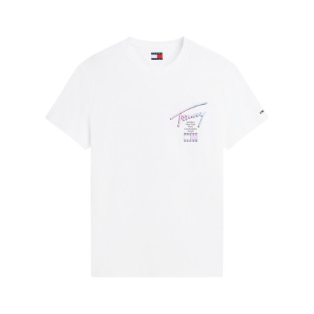 T-shirt en coton blanc à coupe droite pourvu...