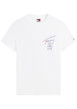 Thumbnail T-shirt en coton blanc à coupe droite pourvu d'un col rond côtelé