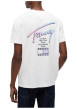 Thumbnail T-shirt en coton blanc à coupe droite pourvu d'un col rond côtelé - Image 3