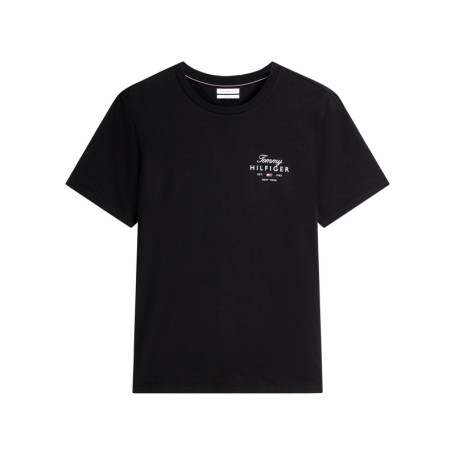 T-shirt en coton noir à coupe droite pourvu...