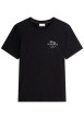 Thumbnail T-shirt en coton noir à coupe droite pourvu d'un col rond et de manches courtes